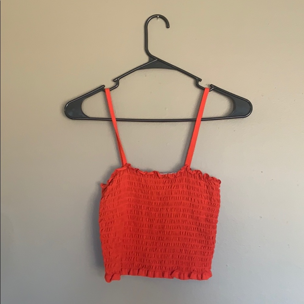 Red Ruffle Crop Top